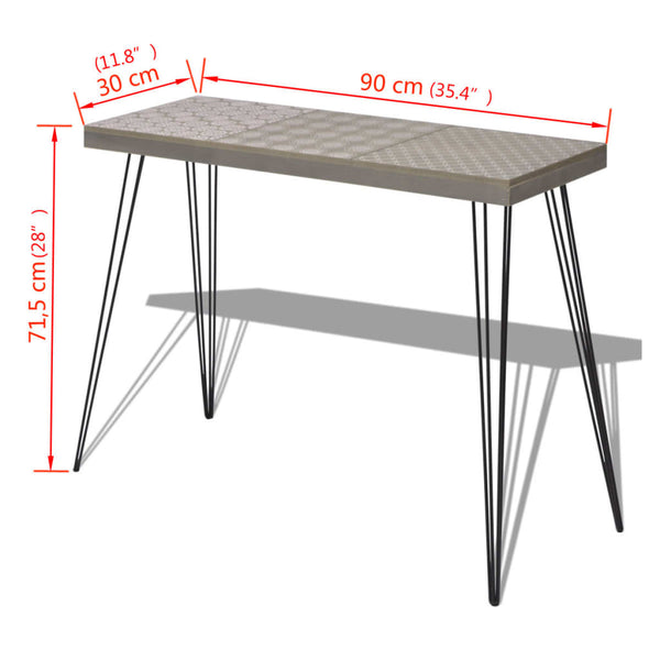 Console Table 90X30x71.5 Cm Grey