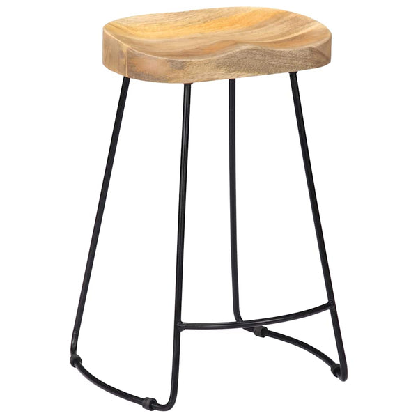 Vidaxl Gavin Bar Stools 2 Pcs Solid Mango Wood Benches Bar Stools