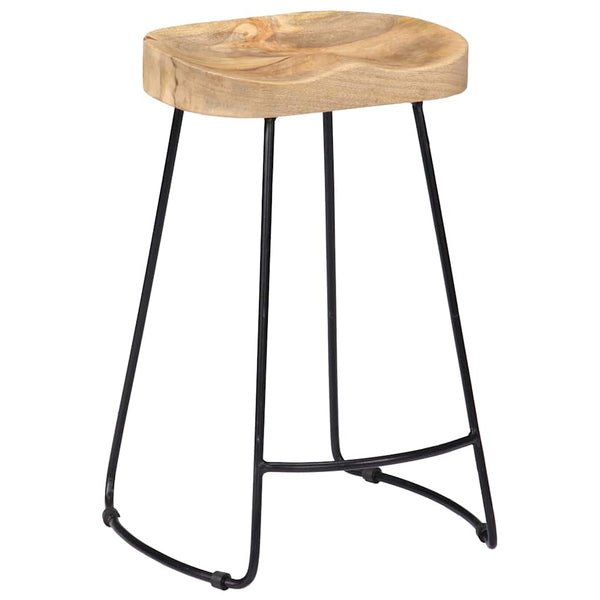 Vidaxl Gavin Bar Stools 2 Pcs Solid Mango Wood Benches Bar Stools