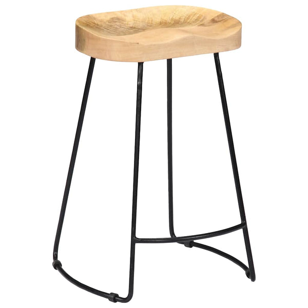 Vidaxl Gavin Bar Stools 2 Pcs Solid Mango Wood Benches Bar Stools