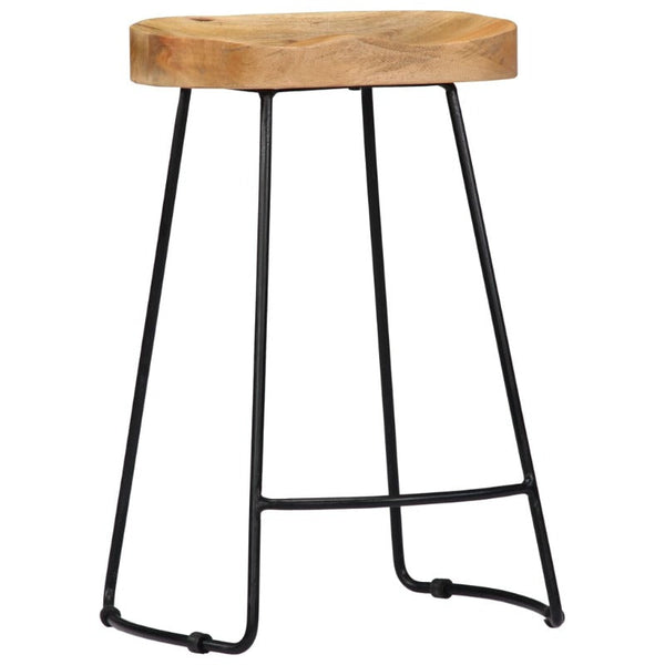 Vidaxl Gavin Bar Stools 2 Pcs Solid Mango Wood Benches Bar Stools