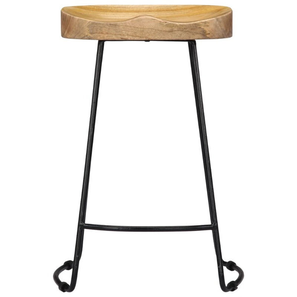 Vidaxl Gavin Bar Stools 2 Pcs Solid Mango Wood Benches Bar Stools
