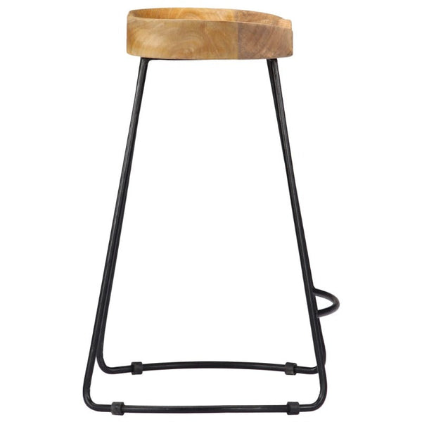 Vidaxl Gavin Bar Stools 2 Pcs Solid Mango Wood Benches Bar Stools