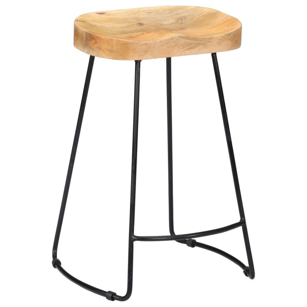Vidaxl Gavin Bar Stools 2 Pcs Solid Mango Wood Benches Bar Stools