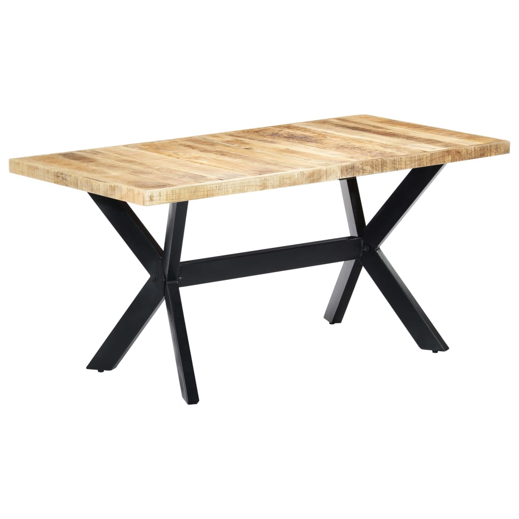 Dining Table 160X80x75 Cm Solid Rough Mango Wood Dining Tables
