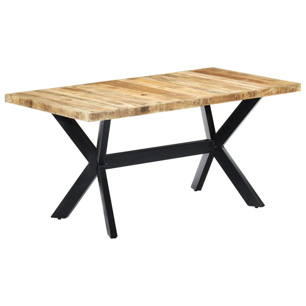 Dining Table 160X80x75 Cm Solid Rough Mango Wood Dining Tables