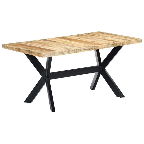 Dining Table 160X80x75 Cm Solid Rough Mango Wood Dining Tables