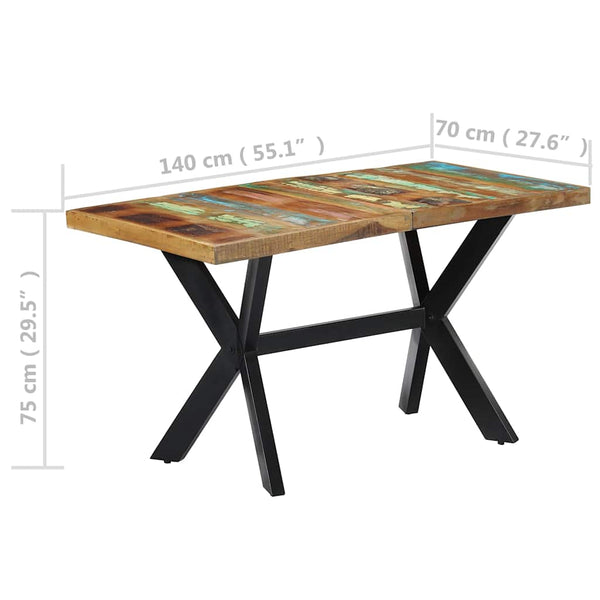 Dining Table 140X70x75 Cm Solid Reclaimed Wood Dining Tables