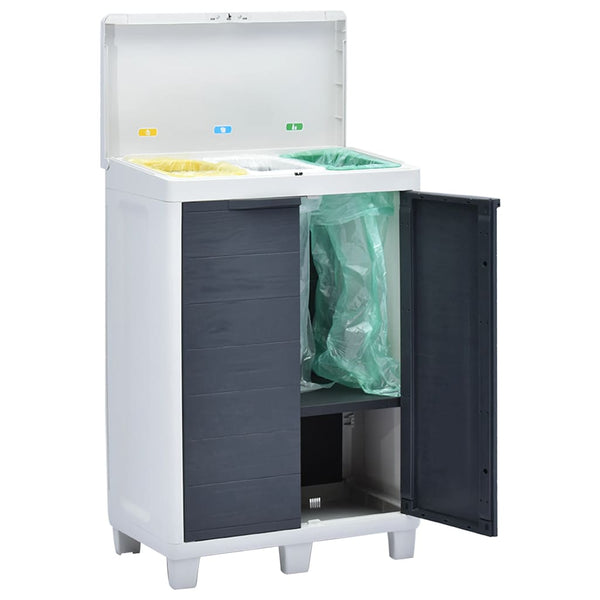 Vidaxl Garden Dustbin With 3 Bags Dark Grey 65X38x102 Cm Rubbish Bins