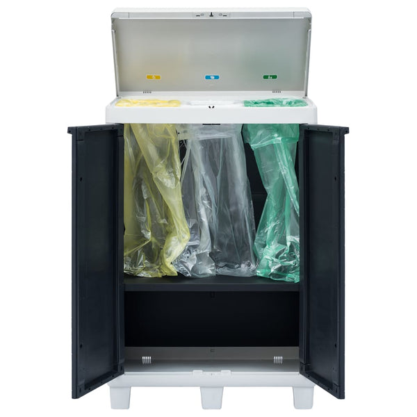 Vidaxl Garden Dustbin With 3 Bags Dark Grey 65X38x102 Cm Rubbish Bins