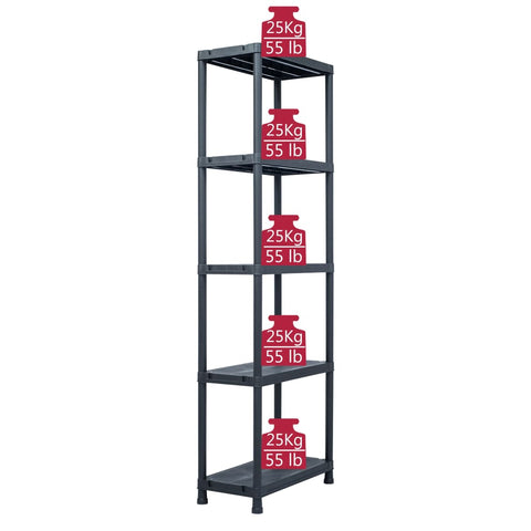 Storage Shelf Rack Black 125 Kg Plastic Fence Panels