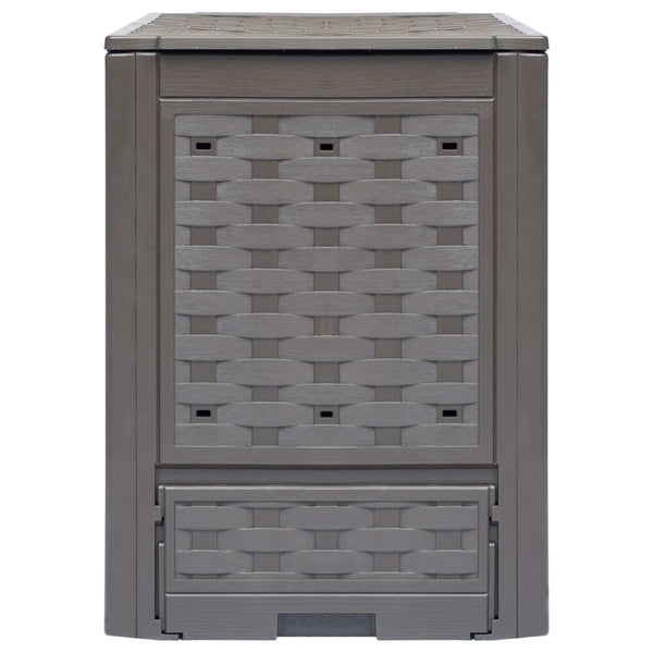 Vidaxl Garden Composter Brown 60X60x83 Cm 300 L Plastic Rattan Garden Waste Bags