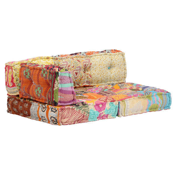 Pouffe Patchwork Fabric Ottomans Footstools & Poufs