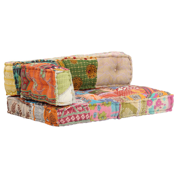 Pouffe Patchwork Fabric Ottomans Footstools & Poufs