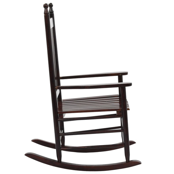 Vidaxl Rocking Chair With Curved Seat Brown Poplar Wood Chairs