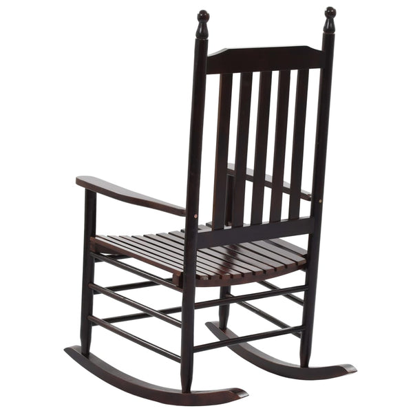 Vidaxl Rocking Chair With Curved Seat Brown Poplar Wood Chairs