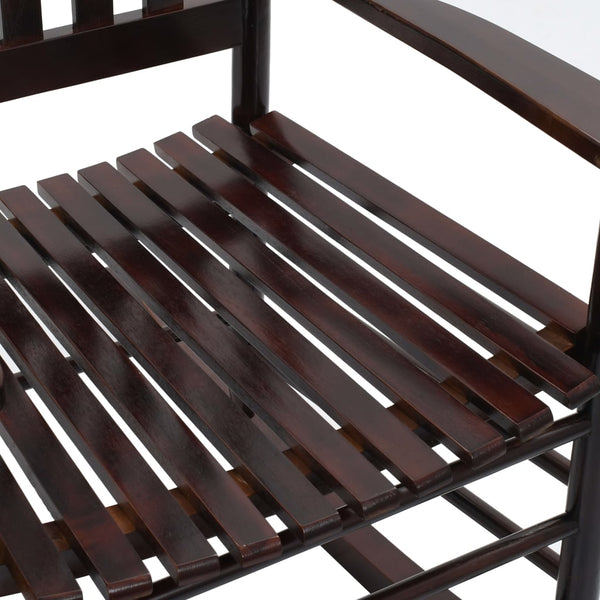 Vidaxl Rocking Chair With Curved Seat Brown Poplar Wood Chairs