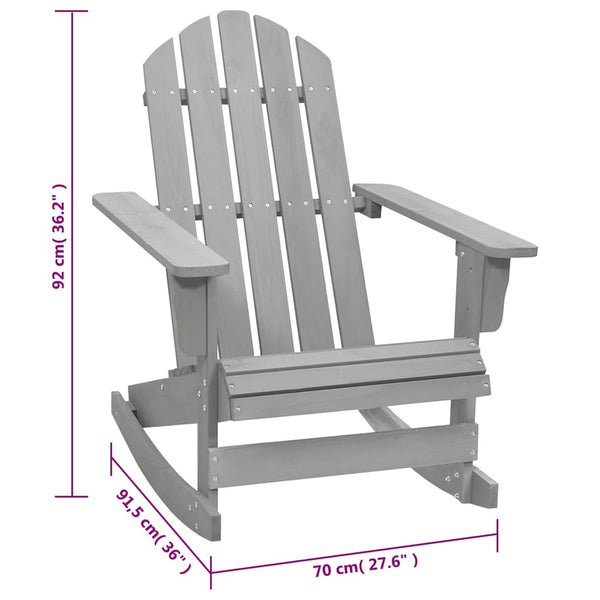 Vidaxl Garden Rocking Chair Wood Grey Patio Chairs