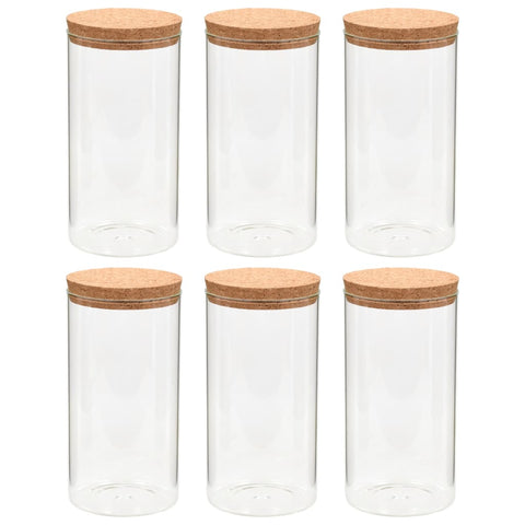Storage Glass Jars With Cork Lid 6 Pcs