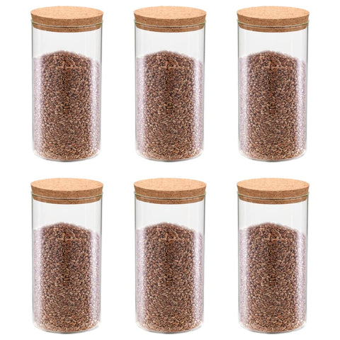 Storage Glass Jars With Cork Lid 6 Pcs