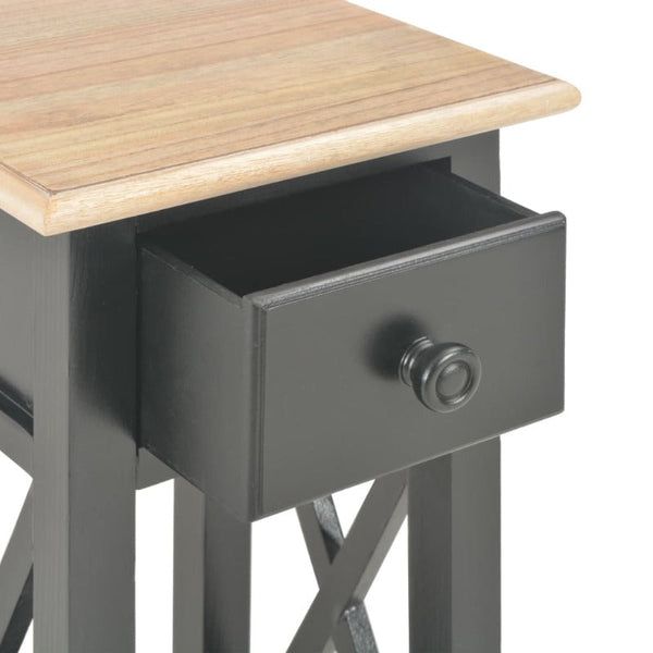 Side Table Black 27X27x65.5 Cm Wood