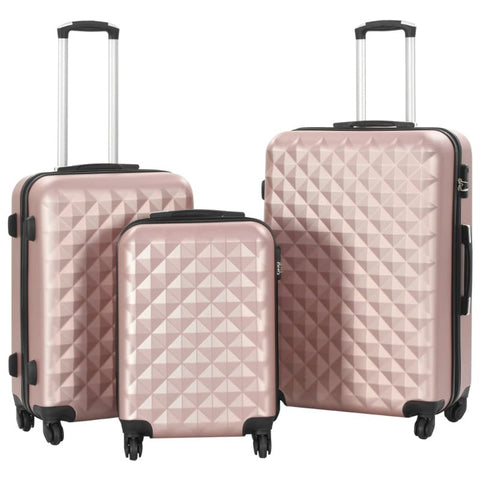 Hardcase Trolley Set 3 Pcs Rose Gold Abs Luggage Sets