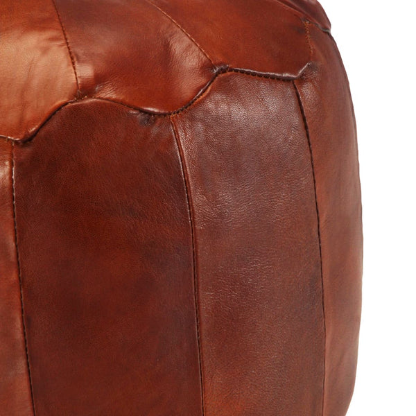 Pouffe Tan 40X35 Cm Genuine Goat Leather Ottomans Footstools & Poufs