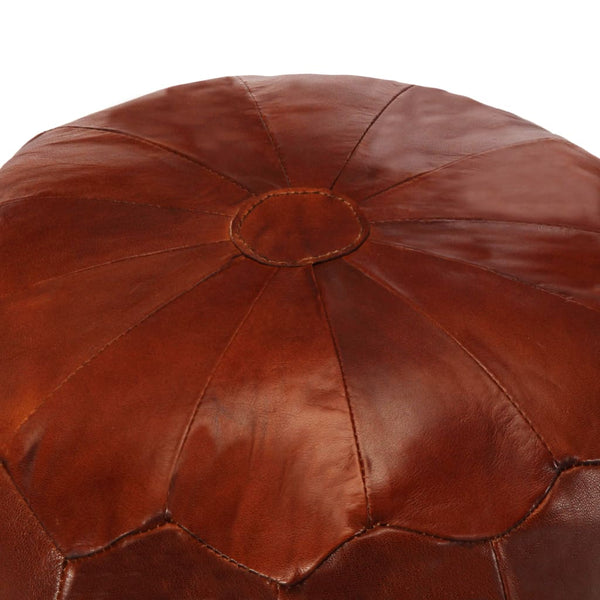 Pouffe Tan 40X35 Cm Genuine Goat Leather Ottomans Footstools & Poufs