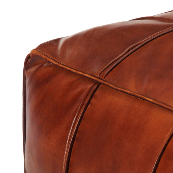 Pouffe Tan 60X60x30 Cm Genuine Goat Leather Ottomans Footstools & Poufs