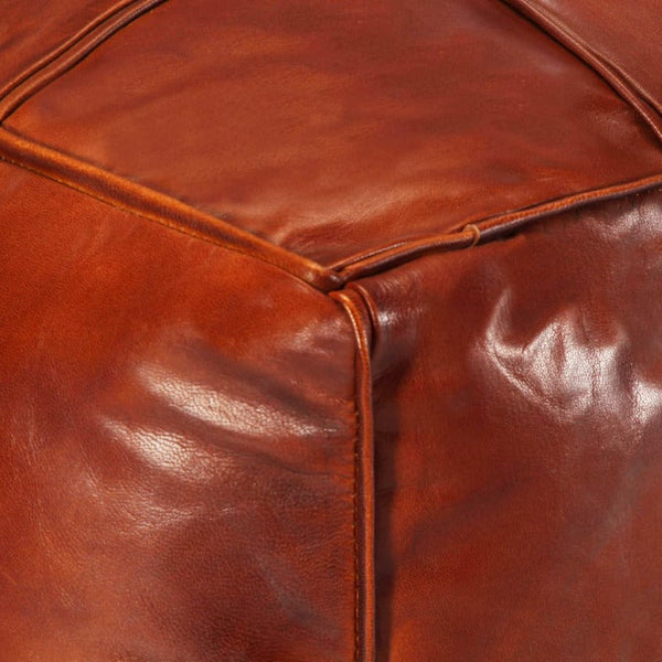 Pouffe Tan 60X60x30 Cm Genuine Goat Leather Ottomans Footstools & Poufs