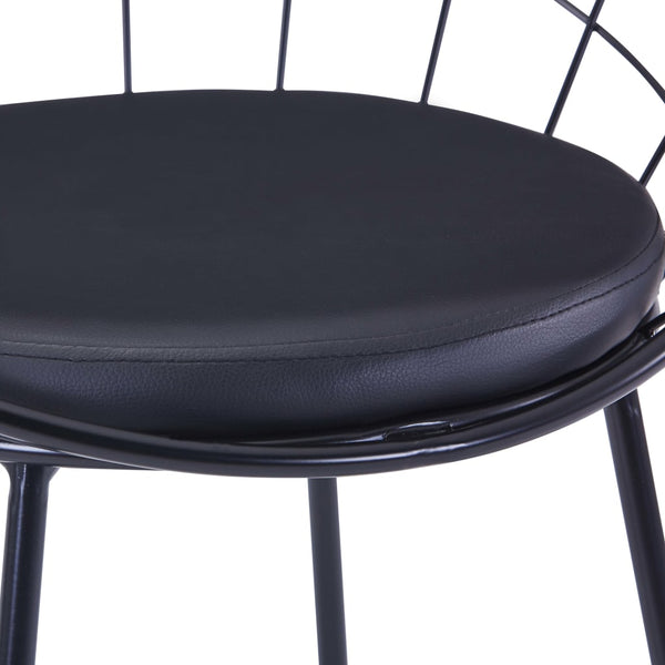 Dining Chairs With Faux Leather Seats 2 Pcs Black Steel
