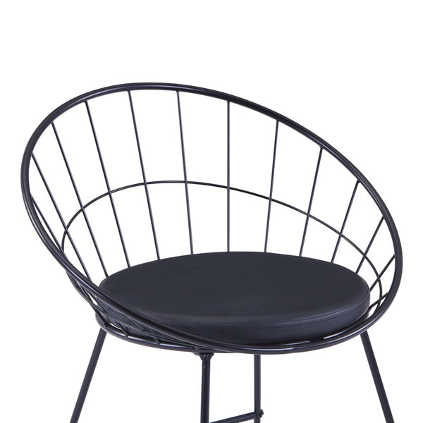Bar Chairs 2 Pcs Black Faux Leather