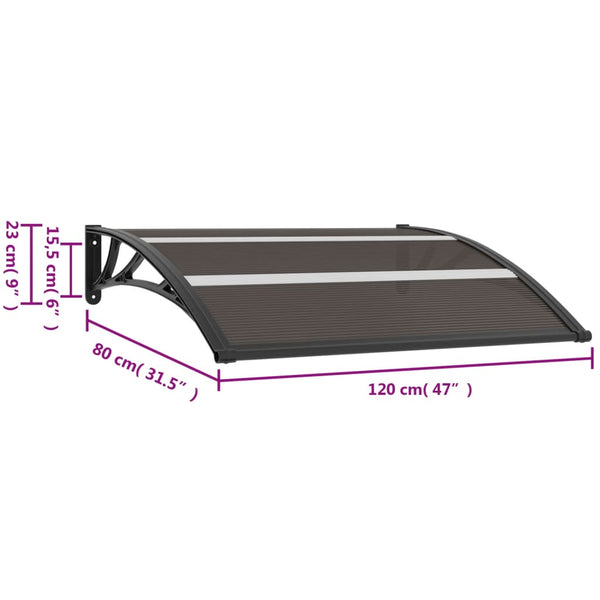 Vidaxl Door Canopy Black 120X75 Cm Pc Awning & Canopy Parts