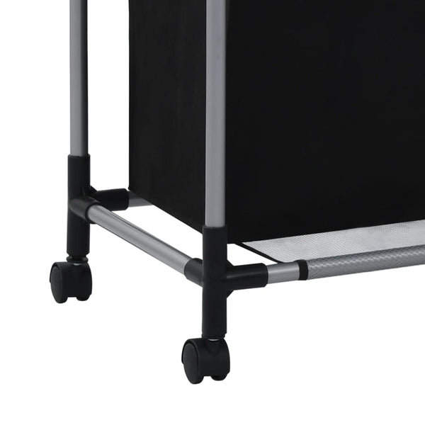 Laundry Sorter With 3 Bags Black Steel Laundry Baskets & Hampers