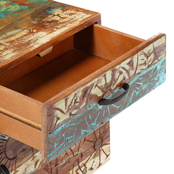 Vidaxl Hand Carved Bedside Cabinet 40X30x50 Cm Solid Reclaimed Wood Bedside Tables