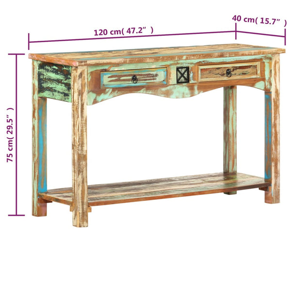 Vidaxl Console Table 120X40x75 Cm Solid Reclaimed Wood Tables