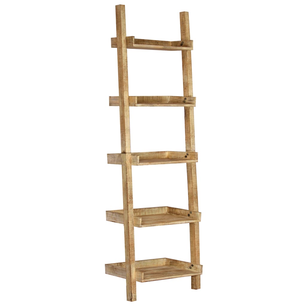 Ladder Shelf Brown 75X37x205 Cm Solid Mango Wood Bookshelves