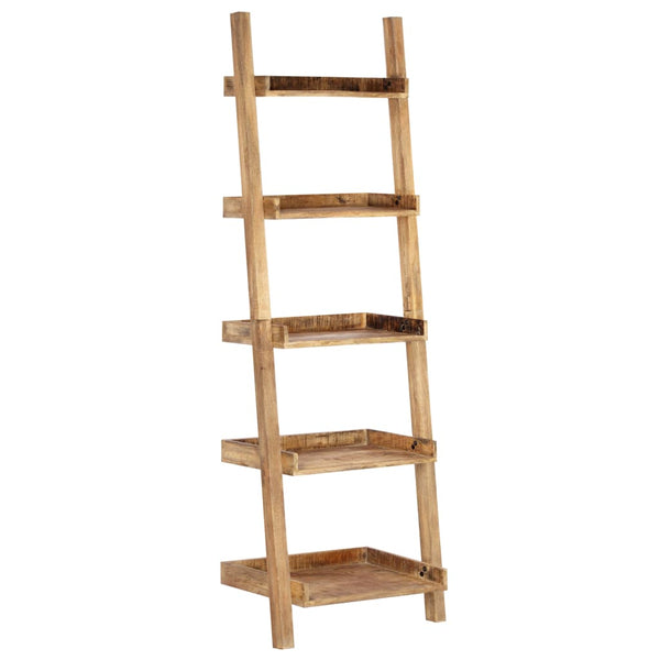Ladder Shelf Brown 75X37x205 Cm Solid Mango Wood Bookshelves