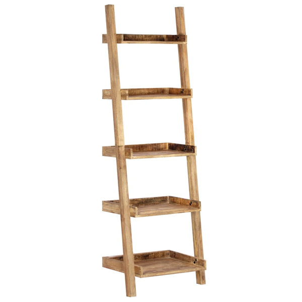 Ladder Shelf Brown 75X37x205 Cm Solid Mango Wood Bookshelves
