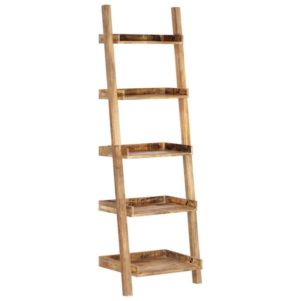 Ladder Shelf Brown 75X37x205 Cm Solid Mango Wood Bookshelves