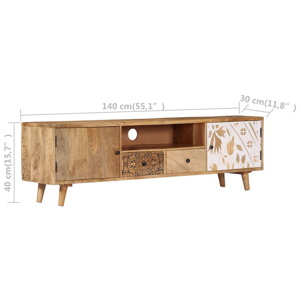 Tv Cabinet 140X30x40 Cm Solid Mango Wood Tv Stands & Entertainment Units