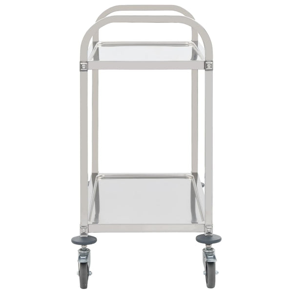 Vidaxl 2 Tier Kitchen Trolley 96.5X55x90 Cm Stainless Steel Kitchen Carts