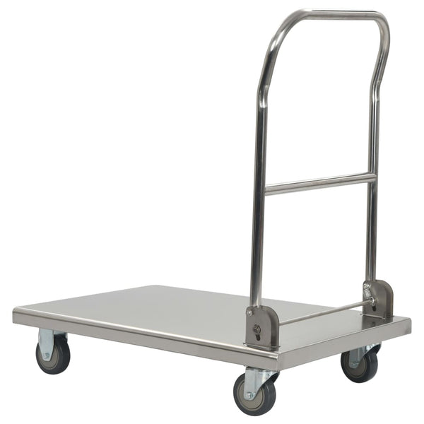 Kitchen Carts Platform Wagon Silver 82X53x86 Cm Stainless Steel