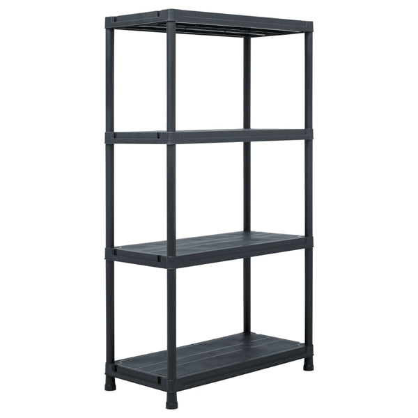 Storage Shelf Racks 2 Pcs Black 60X30x138 Cm Plastic Storage Units