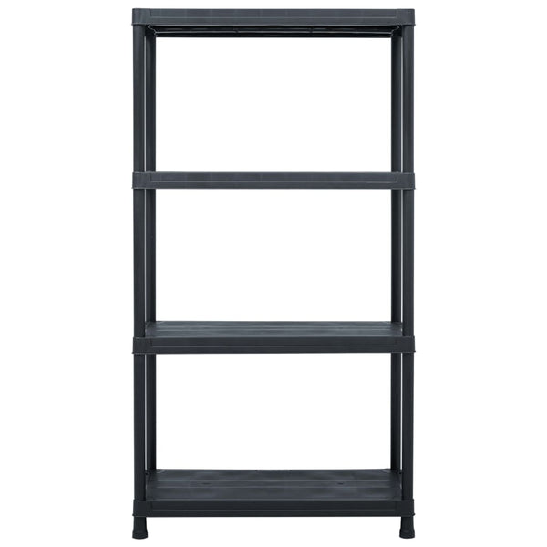 Storage Shelf Racks 2 Pcs Black 60X30x138 Cm Plastic Storage Units