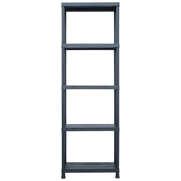 Storage Shelf Racks 2 Pcs Black 125 Kg 60X30x180 Cm Plastic Storage Units