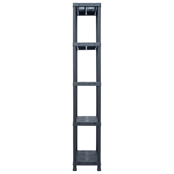 Storage Shelf Racks 2 Pcs Black 125 Kg 60X30x180 Cm Plastic Storage Units