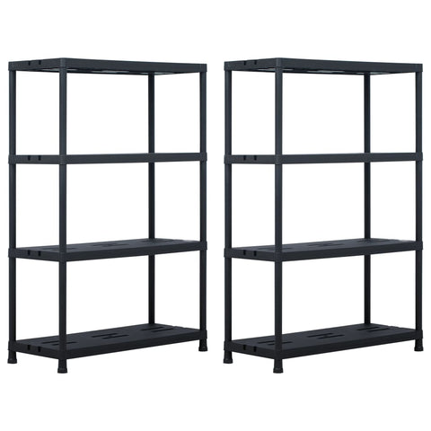Storage Shelf Racks 2 Pcs Black 220 Kg 90X40x138 Cm Plastic Racks & Holders