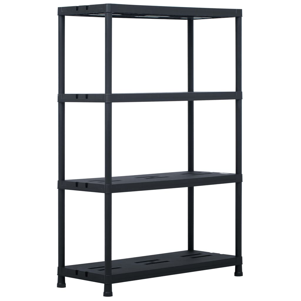 Storage Shelf Racks 2 Pcs Black 220 Kg 90X40x138 Cm Plastic Racks & Holders