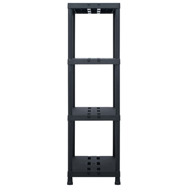 Vidaxl Black Plastic Storage Shelf Racks 2 Pcs 90X40x138 Cm 220 Kg Total Dressers & Chests Of Drawers